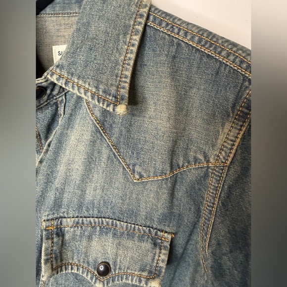 Saint Laurent  YSL Denim shirt/ made in Italy $1100 XS - Picture 12 of 16